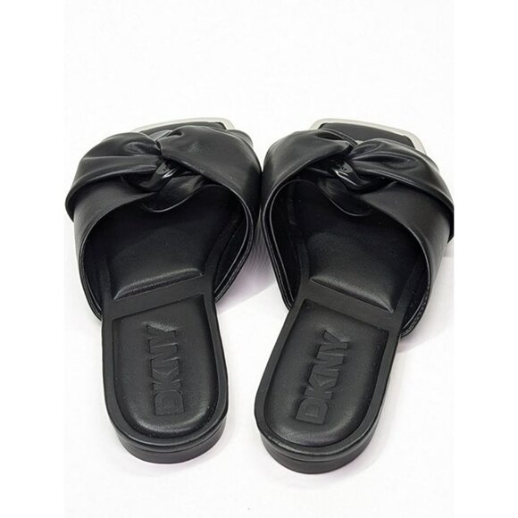 NWOB DKNY Women's Doretta Black Square Toe Slide Sandals Size 7 (MSRP $120) - Picture 6 of 9